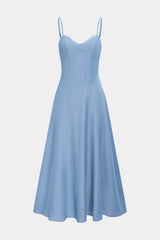 Aiertu  Denim Slip Sleeveless Midi Dress Aiertu