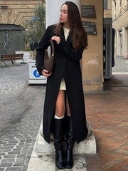 Aiertu  Elegant Women's Long Blazer Coats Slim Lapel One Button Full Sleeve Female Suit Jacket 2025 Spring Lady Street Commute Outerwear Aiertu