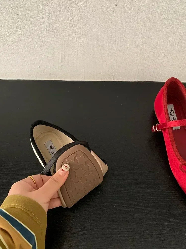 Aiertu  -  Women Flat Shoes Fashion Round Toe Shallow Slip On Ladies Soft Ladies Mary Jane Ballerinas Flat Heel Casual Ballet Sho Aiertu