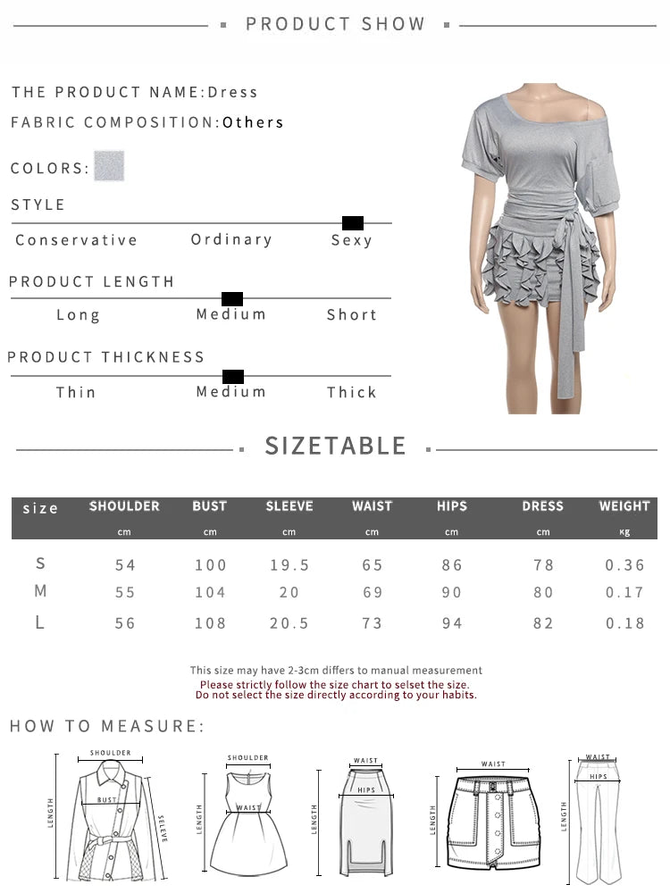 Aiertu  -  Solid Ruched Tassel Mini Dress Women Y2K Style Skew Collar Off Shoulder Short Sleeve Street Fashion Temperament Outfits Aiertu