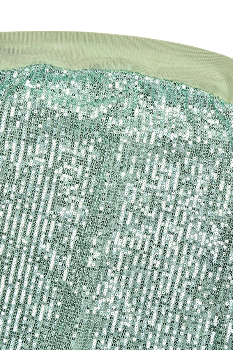 Aiertu  -  Sexy Sequins Slit Sequined Strapless Long Dresses(3 Colors) Aiertu