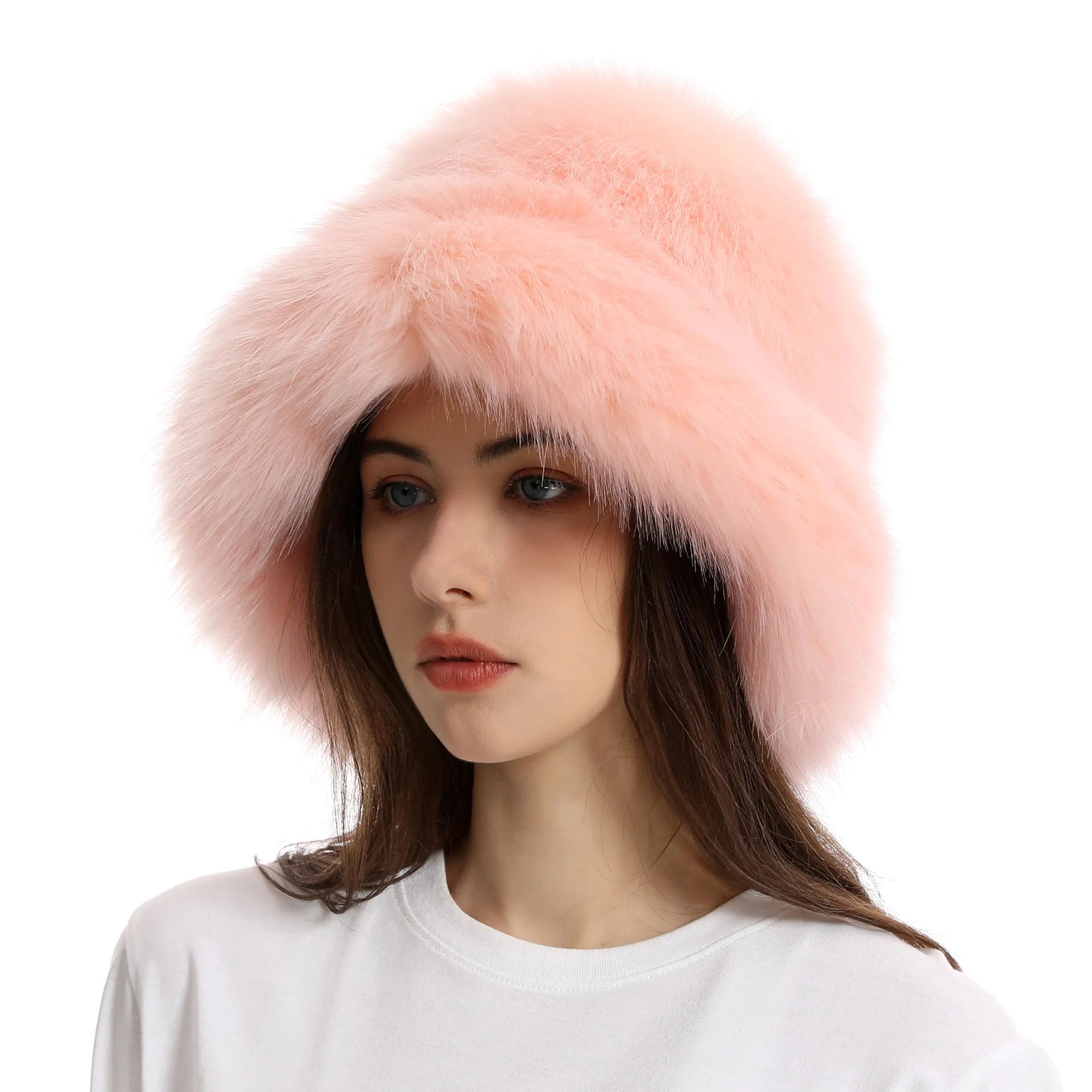 Aiertu  -  Winter Tie-dyed Bucket Hat Imitation Fur Y2k Warm Plush Bucket Hat Unisex Bucket Hat Gorros Invierno Mujer Aiertu