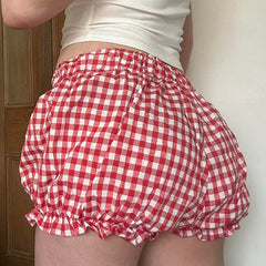 Aiertu  Red Gingham Picnic Shorts Aiertu