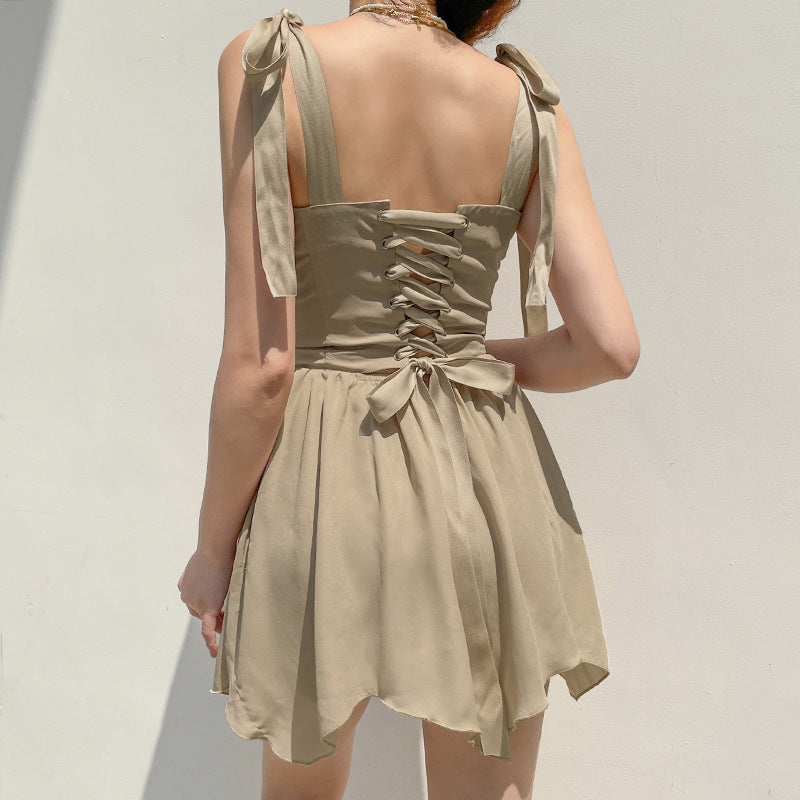 Aiertu - Style Lace And Fungus Stitching Dress Aiertu