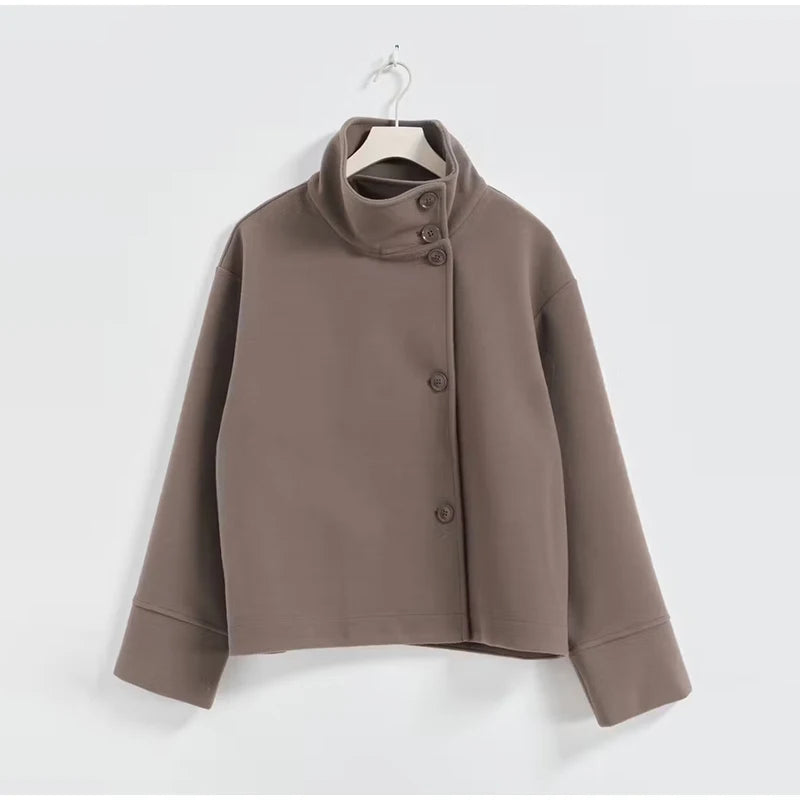 Aiertu  -   Fur Jackets Women Casual Loose High Neck Long Sleeves Thick Coats Female Autumn Winter Fashion Solid Warm Outwear Lady Aiertu