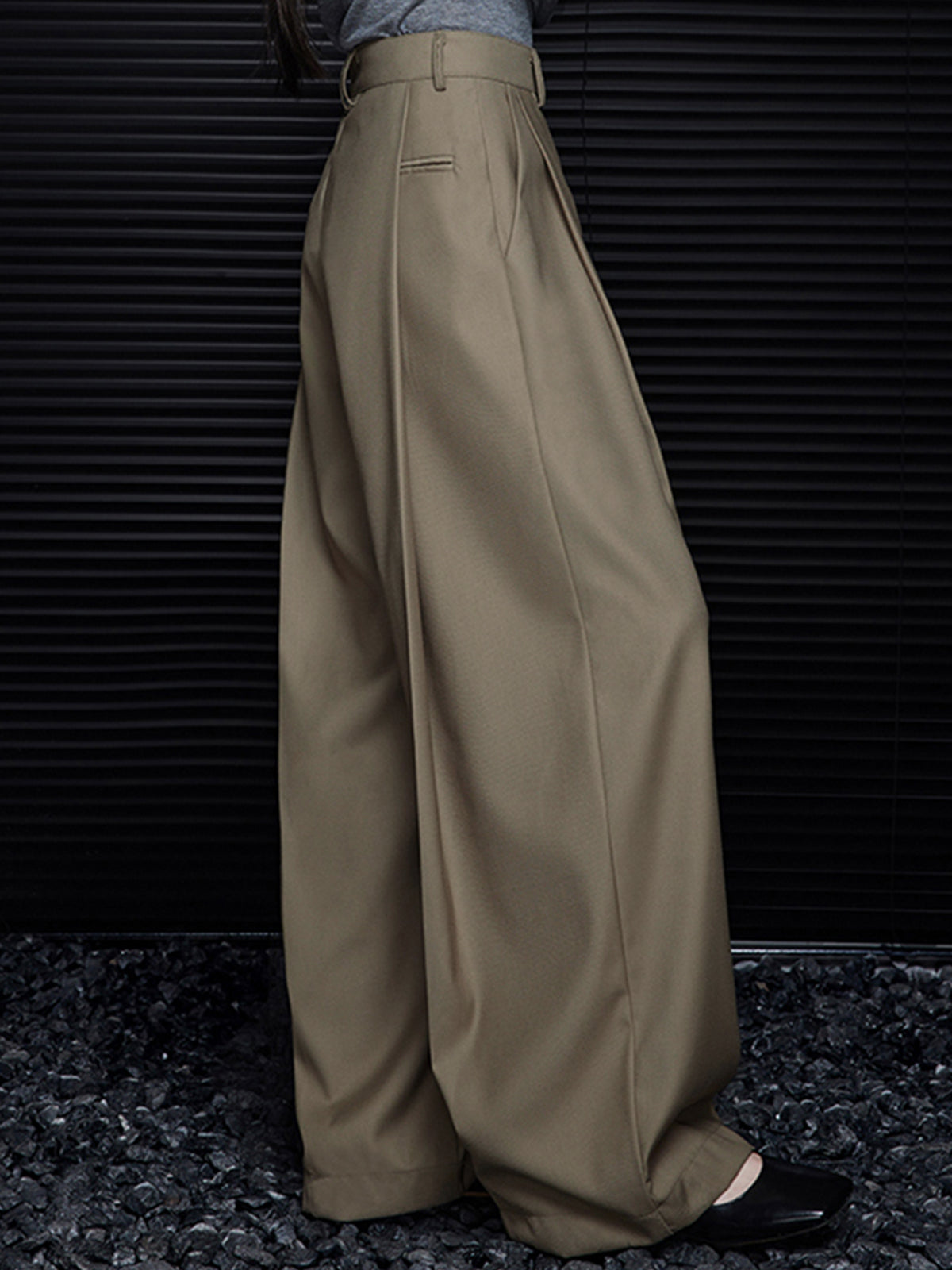 Aiertu  Pleated Draped Pants Without Belt shopify