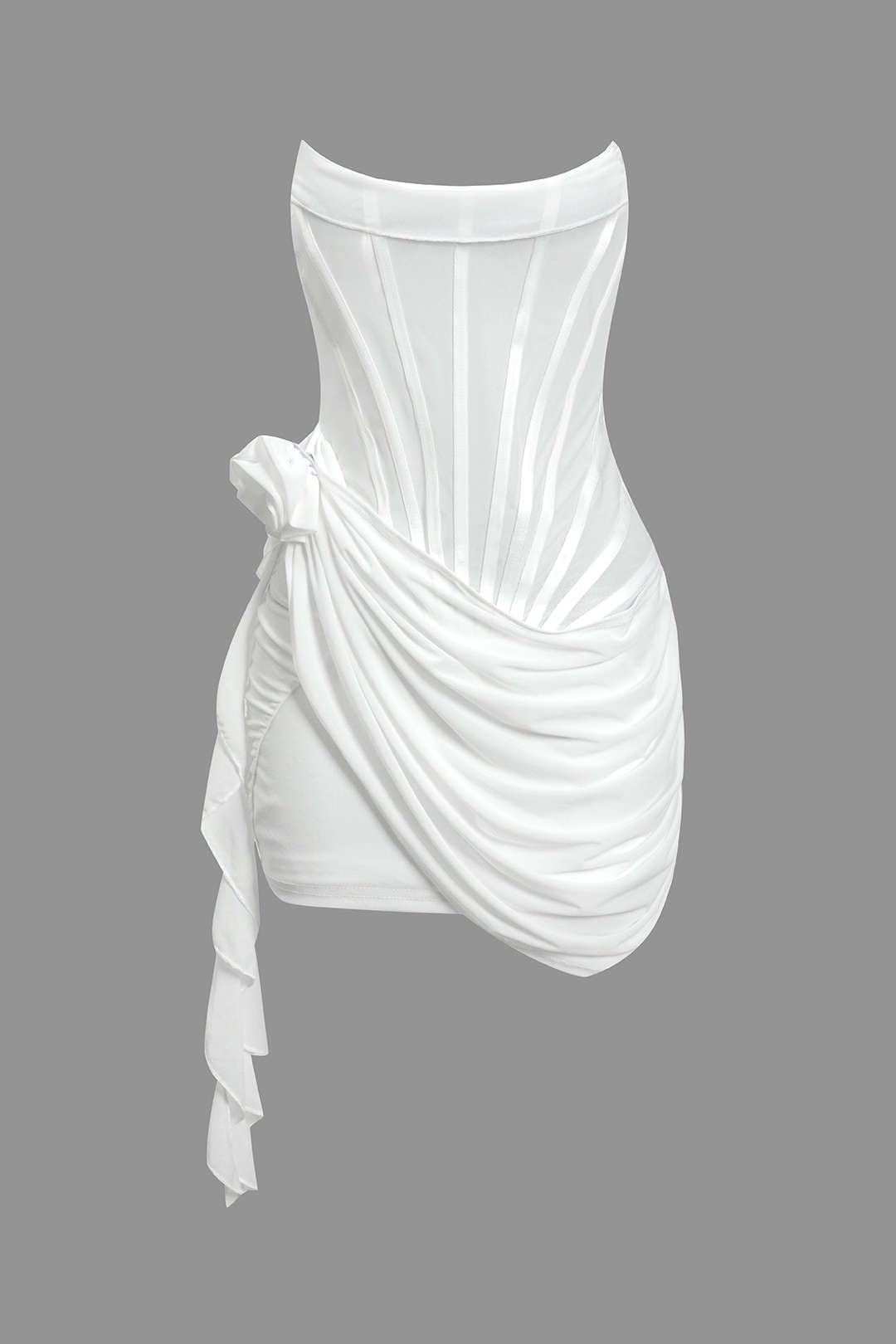 Aiertu  3D Floral Ruffle Corset Mini Dress Aiertu