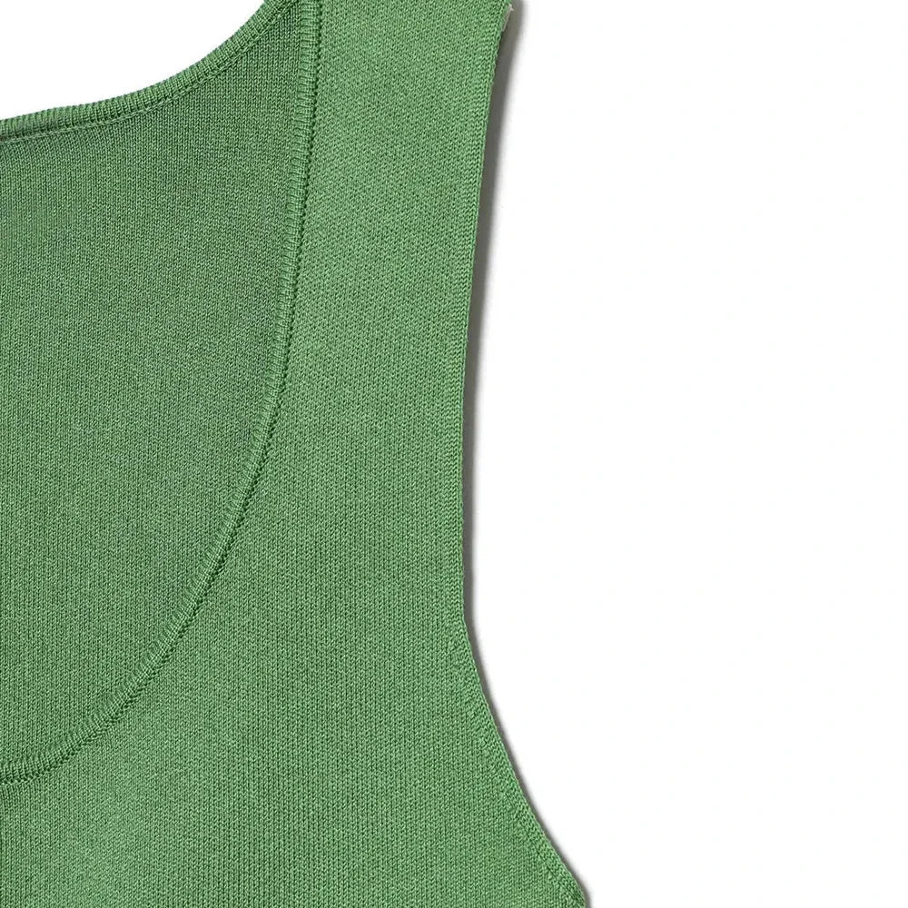 Aiertu  -  Solid Slimming Long Dresses for Women O Neck Sleeveless High Waist Temperament Dress Female Fashion Aiertu