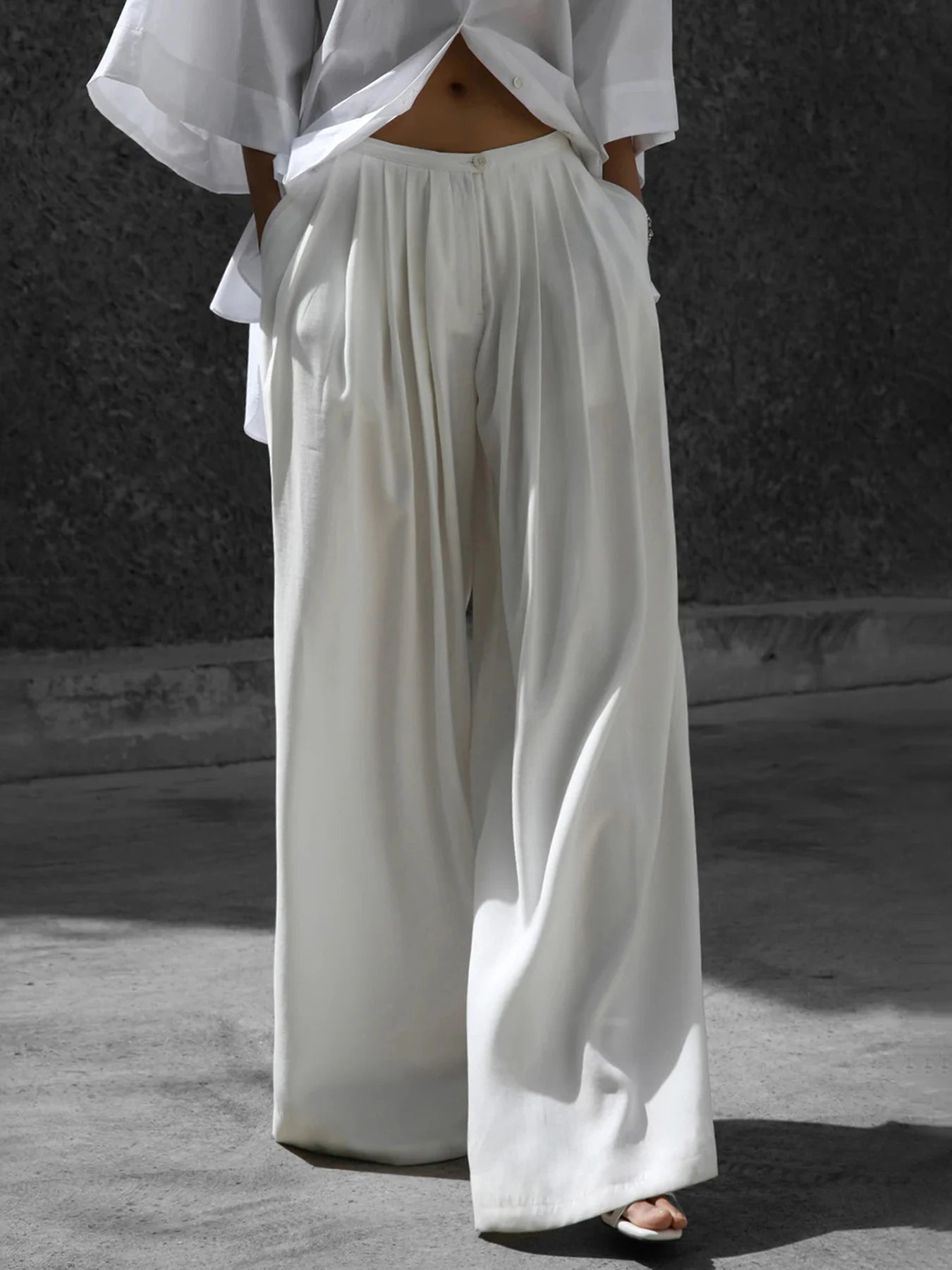 Aiertu  -  Sexy See Through Holiday Pants Summer Streetwear y2k Low Rise Loose Pleated Trousers Korean Fashion Ladies Casual Capris Aiertu