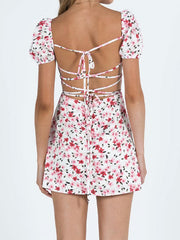 Aiertu  Puff sleeve printing dress shopify