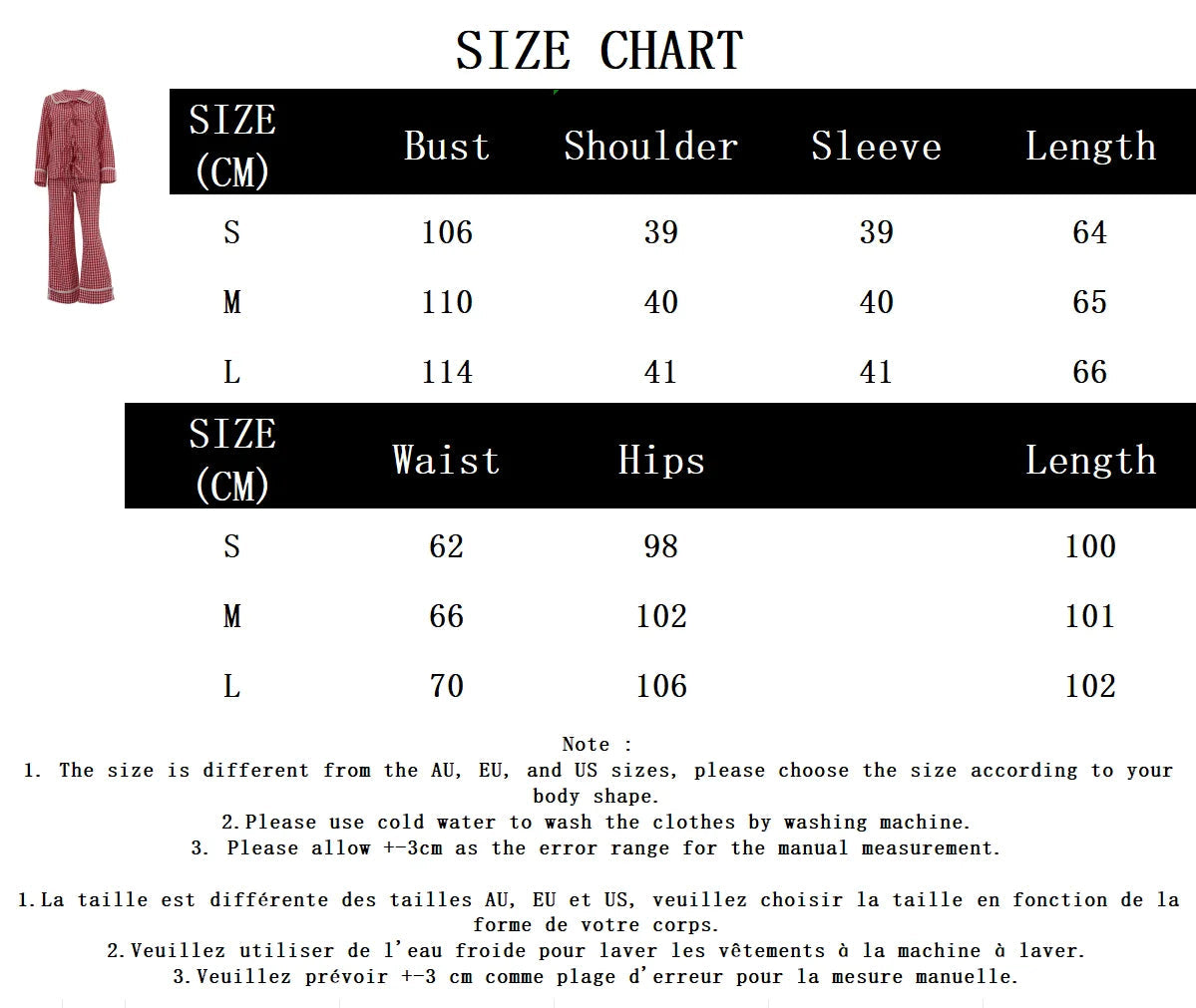 Aiertu  -  Red Plaid Lace Trim Pants Sets Woman Long Sleeve Lace-up Blouse+Elastic Waist Wide Leg Trouser Casual Fashion Home 2 Piece Set Aiertu