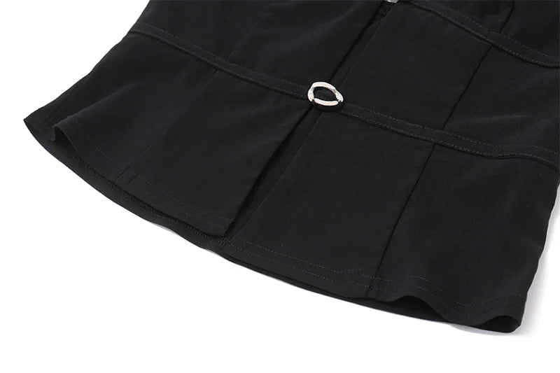 Aiertu  -  Street Spice Style Sexy Suit Women's Summer Hollow Halter Neck Vest High Waist A-line Skirt Two-piece Set Fashion Female Clothes Aiertu