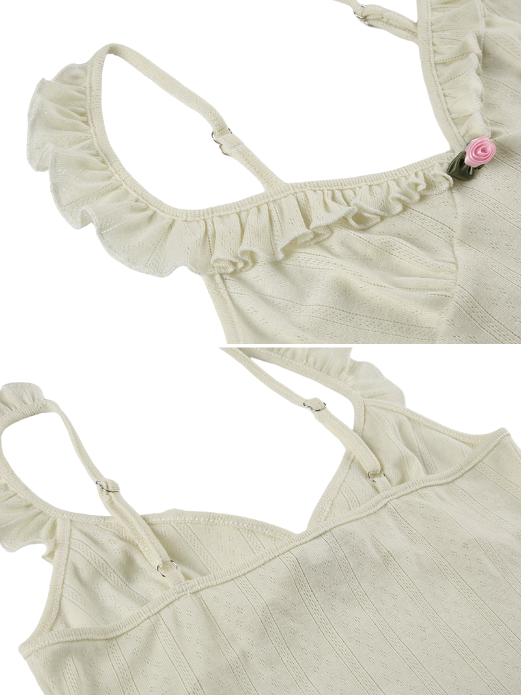 Aiertu  -Ethel Ruffle Trim Knit Crop Top aiertu