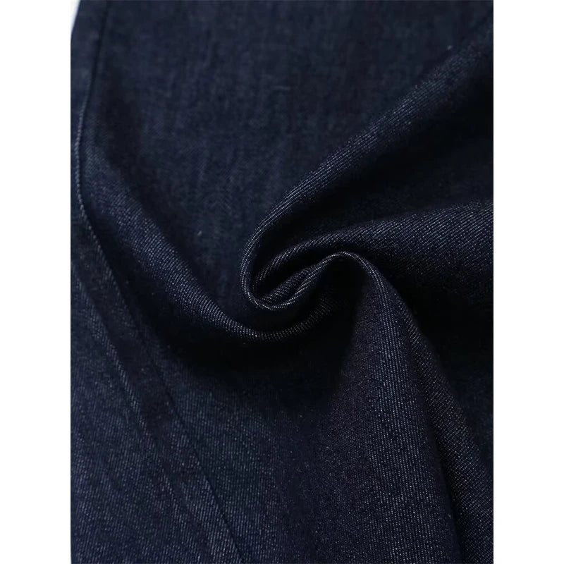 Aiertu  -  Autumn Winter Women High Waist With Belt Loops Pockets Wide Leg  Jeans Aiertu