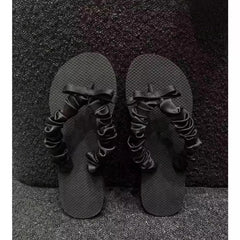 Aiertu  -  Shoes Butterfly-Knot Rubber Flip Flops Slippers Soft Beige Heeled Sandals Summer Clogs Woman Luxury Slides Hawaiian Comfort Blac Aiertu