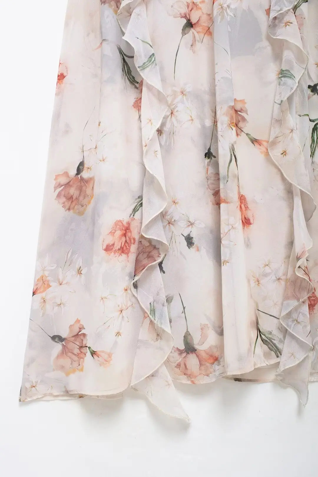 Aiertu  -  Autumn New Women's Fashion European And American Style Stacked Decorative Skirt Street Head Style Flower Printed Dress Aiertu
