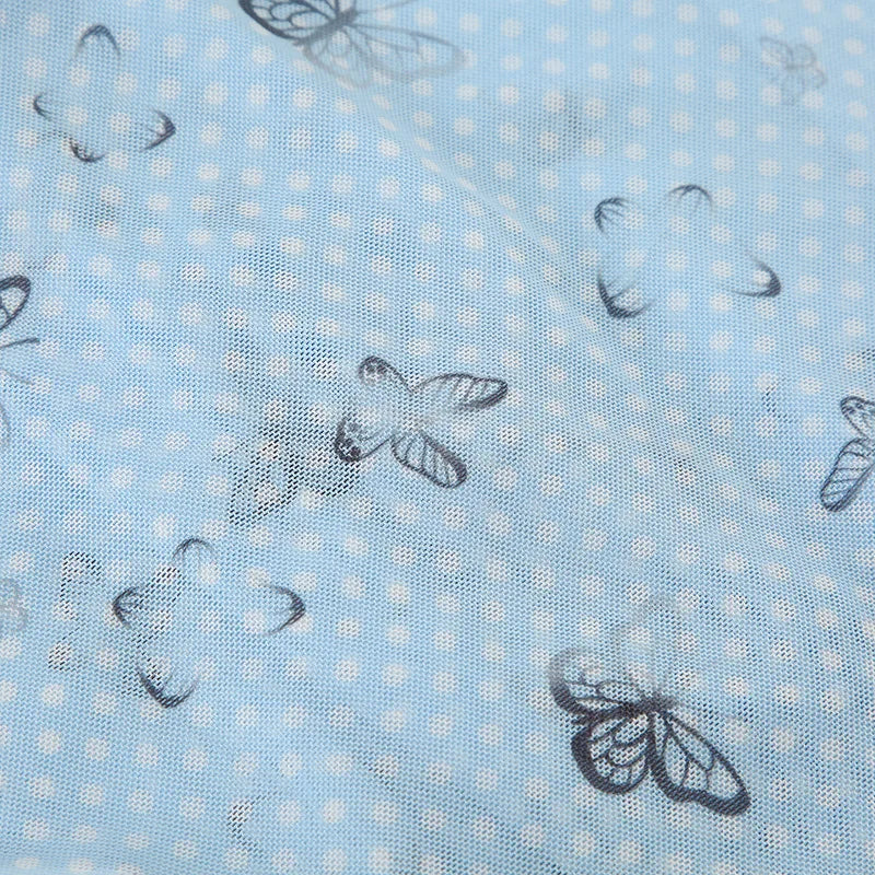 Aiertu  -  Spring Dream Blue Butterfly Printing Contrast Color Mesh Splicing Waist Strap Design Pure Desire Sling Vest Y2K Aiertu