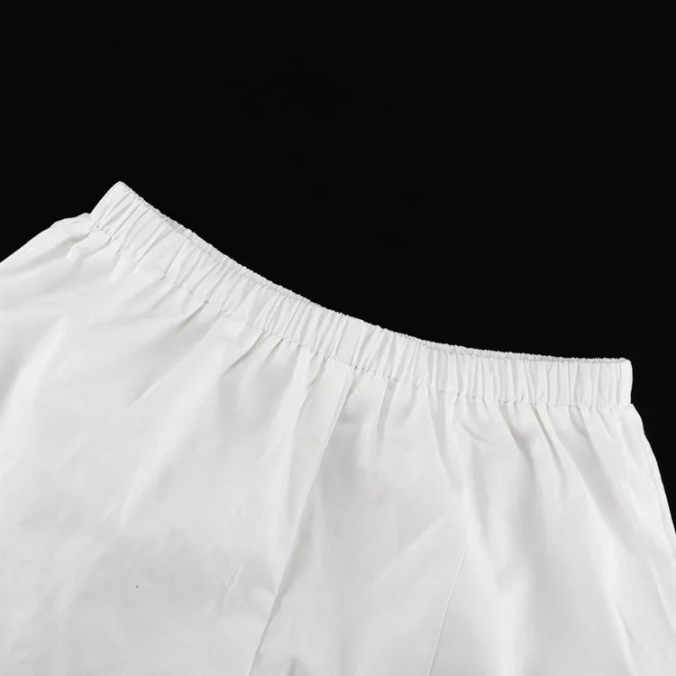 Aiertu  -  White Lace Trim Shorts Two-piece Set Women Summer Sleeveless Loose Tank Top+Elastic Waist Shorts Simple Casual Home Cozy Sets Aiertu