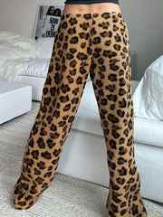 Aiertu - summer inspo Leopard Velvet Women Loose Long Pants Bow Y2k Retro Fashion Chic Warm Autumn New Trousers Design Street Style Aiertu