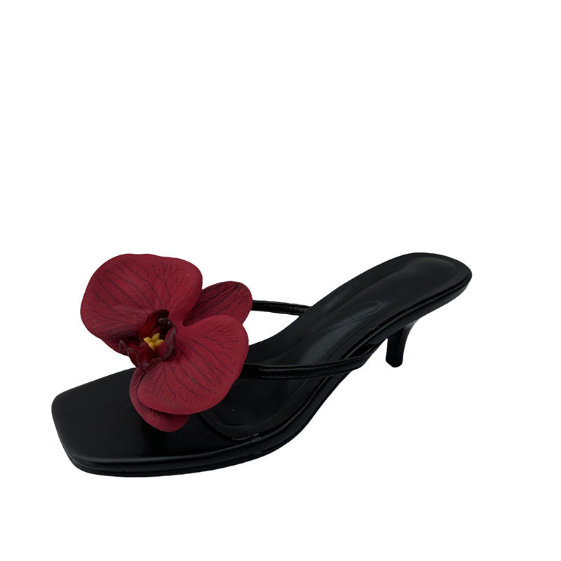 Aiertu  Shoes Ladies' Slippers Low Rubber Hoof Heels Rome Slides Fabric PU Shoes Woman 2025 Low Slipper Hoof Heels Fabric PU Rome Slides Aiertu