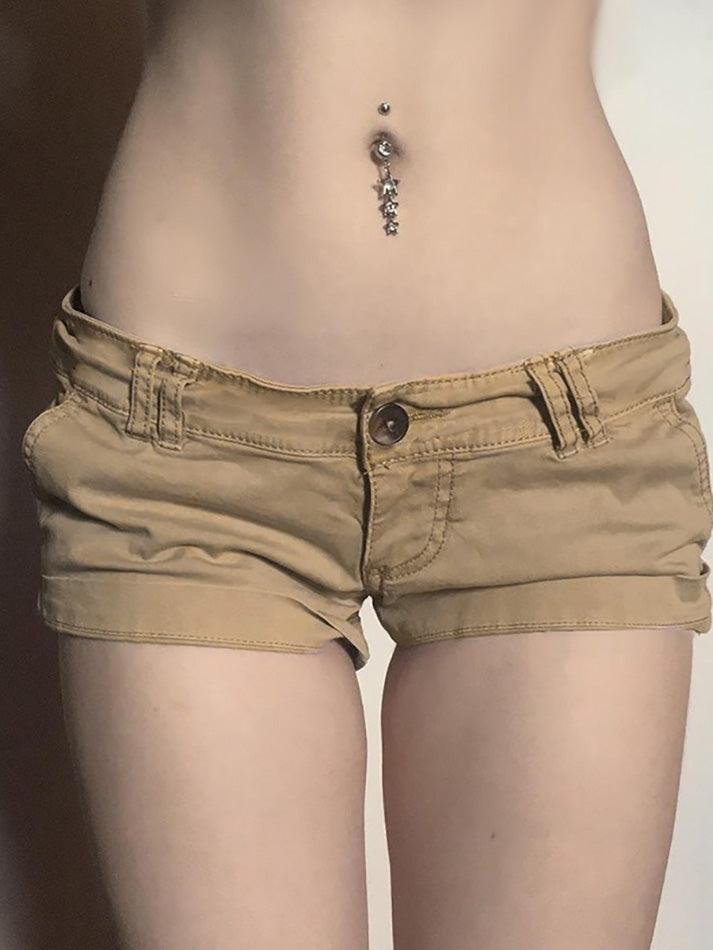 Aiertu  -Vintage Basic Low-Waist Denim Shorts aiertu