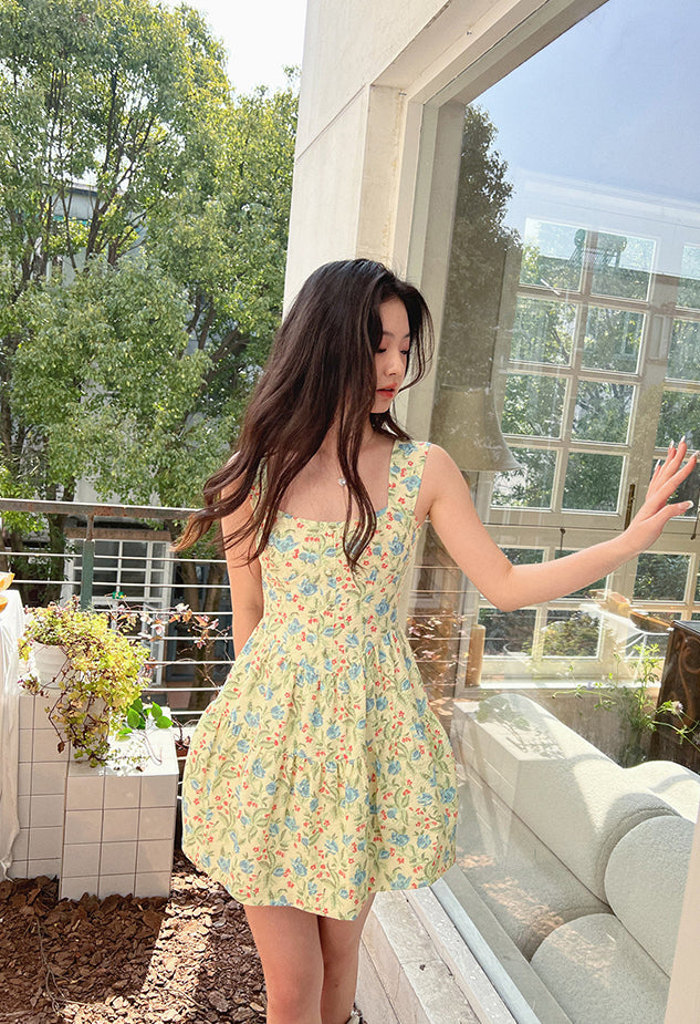 Aiertu  Magical Meadow Floral Romper Dress Aiertu