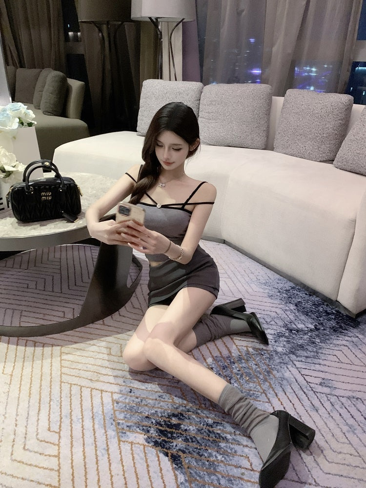 Aiertu  Knitted Vest Strap Design Pure Desire Slim Fit Top Women's Summer Faion Tank Tops Casual Breathable Tees Aiertu