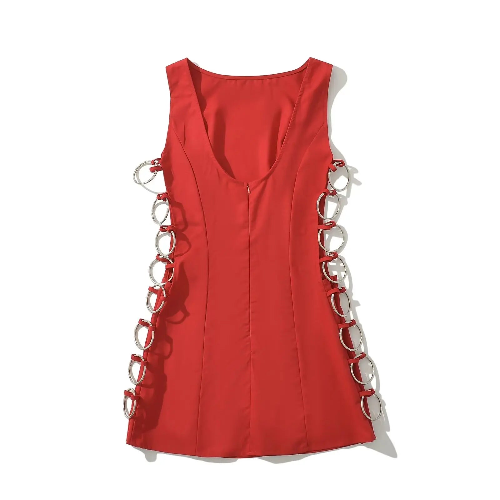 Aiertu  -  European and American style fashion sexy side circle decoration sleeveless dress female hot girl slim fit mini skirt Aiertu
