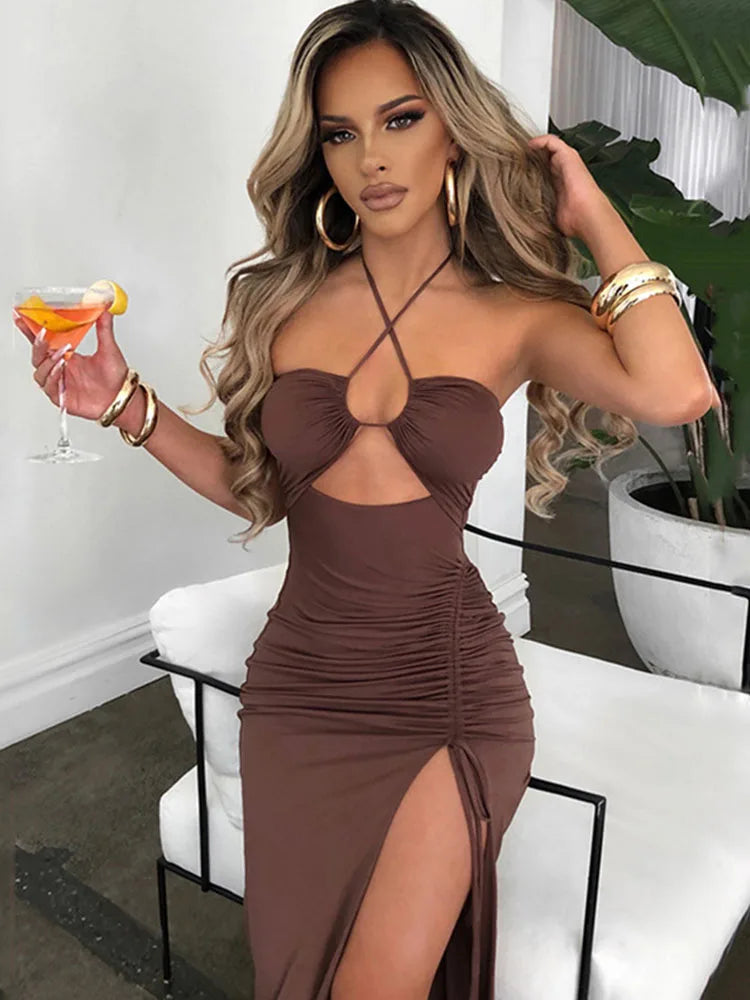 Aiertu Sleeveless Sexy Female Midi Backless Dresses Slim Night Club Party Women's Dress Bodycon Vestidos Elegantes Para Mujer Aiertu