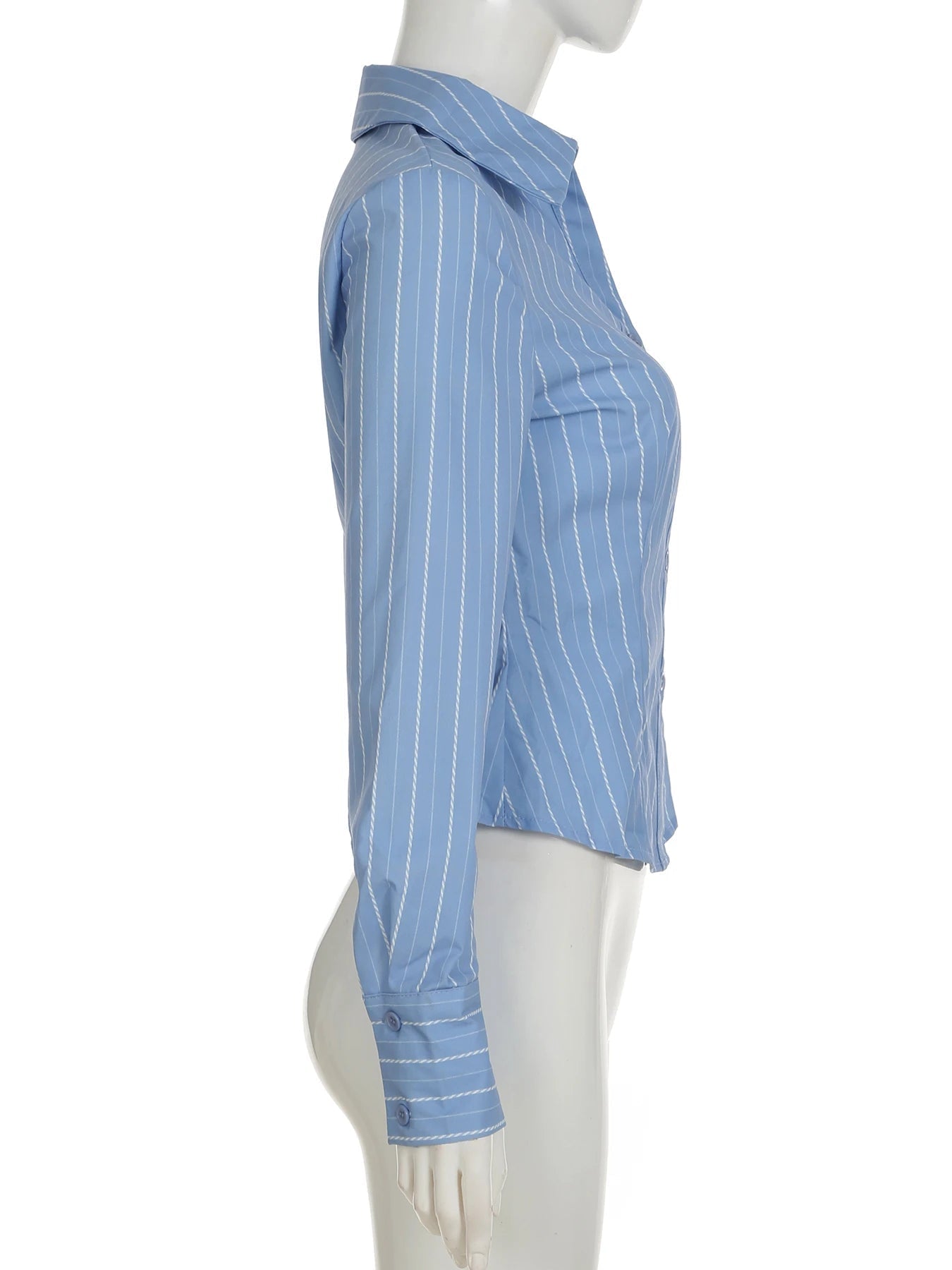 Aiertu  Office Ladies Casual Striped Blouse Elegant Basic Turn-Down Collar Long Sleeve Shirts Women Spring Autumn Streetwear Aiertu