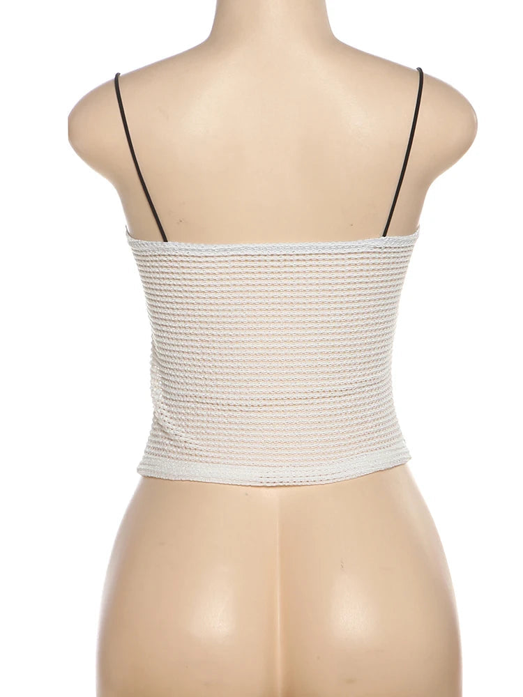 Aiertu  -  Summer Matching Sweat 2 Piece Sets Sexy Fashion Lace Up Knitted Camis+Shirring Stretch Mini Shorts Female Trend Outfits Aiertu