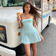Aiertu  Summer New Fashion Sexy and Pure One-shoulder Bustier Dress Aiertu