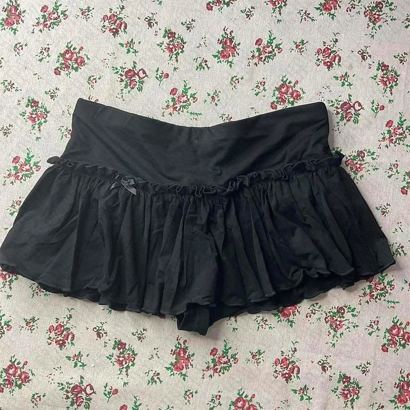 Aiertu summer inspo Y2K Cute Women Skirt Retro Hip-hop Sweet Bow Fashion Streetwear Summer Sweetheart Campus Harajuku Casual Solid Color Mini Skirt Aiertu