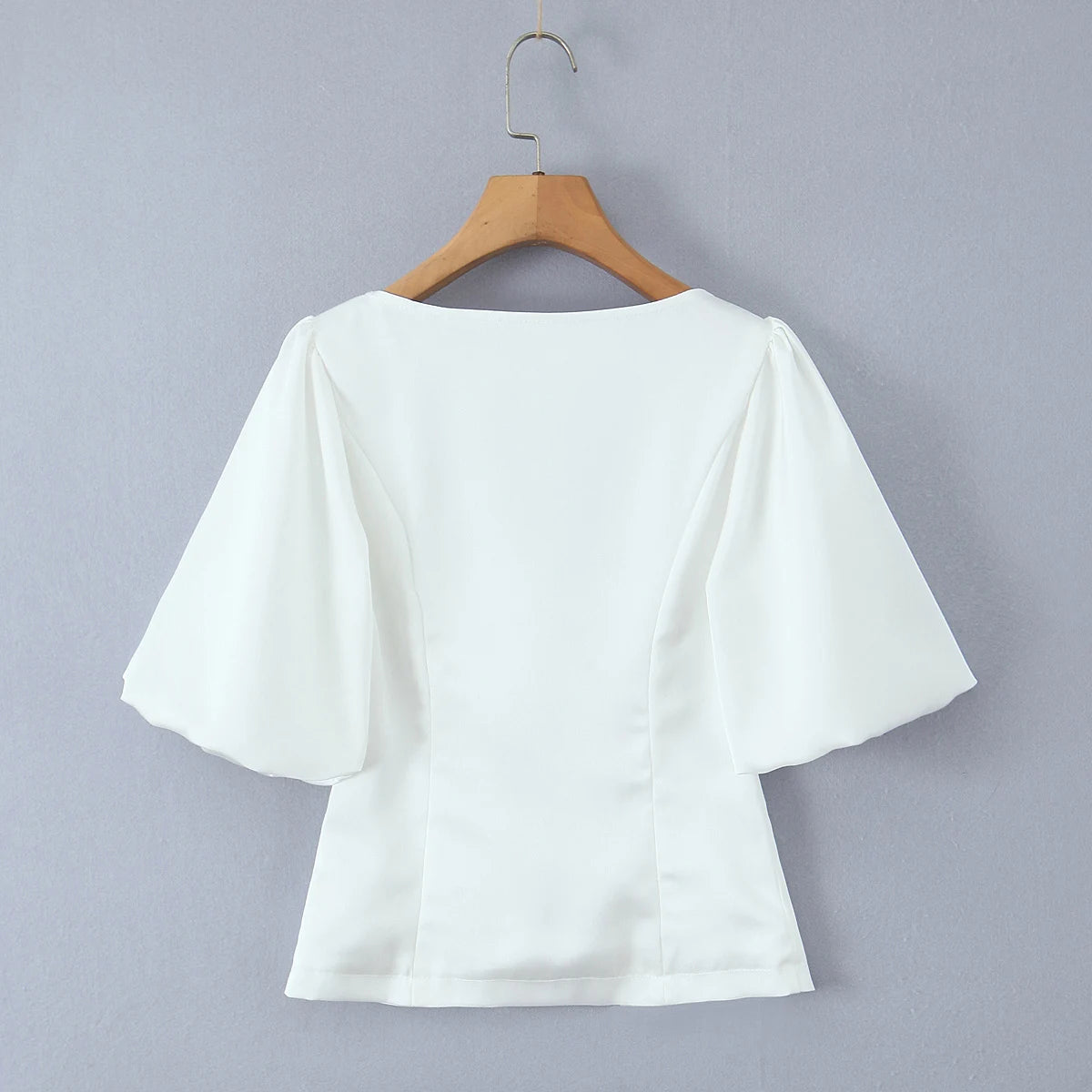 Aiertu  -  Summer eyelets Cross Lacing Up Bow Front Short Lantern Sleeve Shirt + Low Waist Package Hips Ruffles Hem Mini Skirt Sets Aiertu