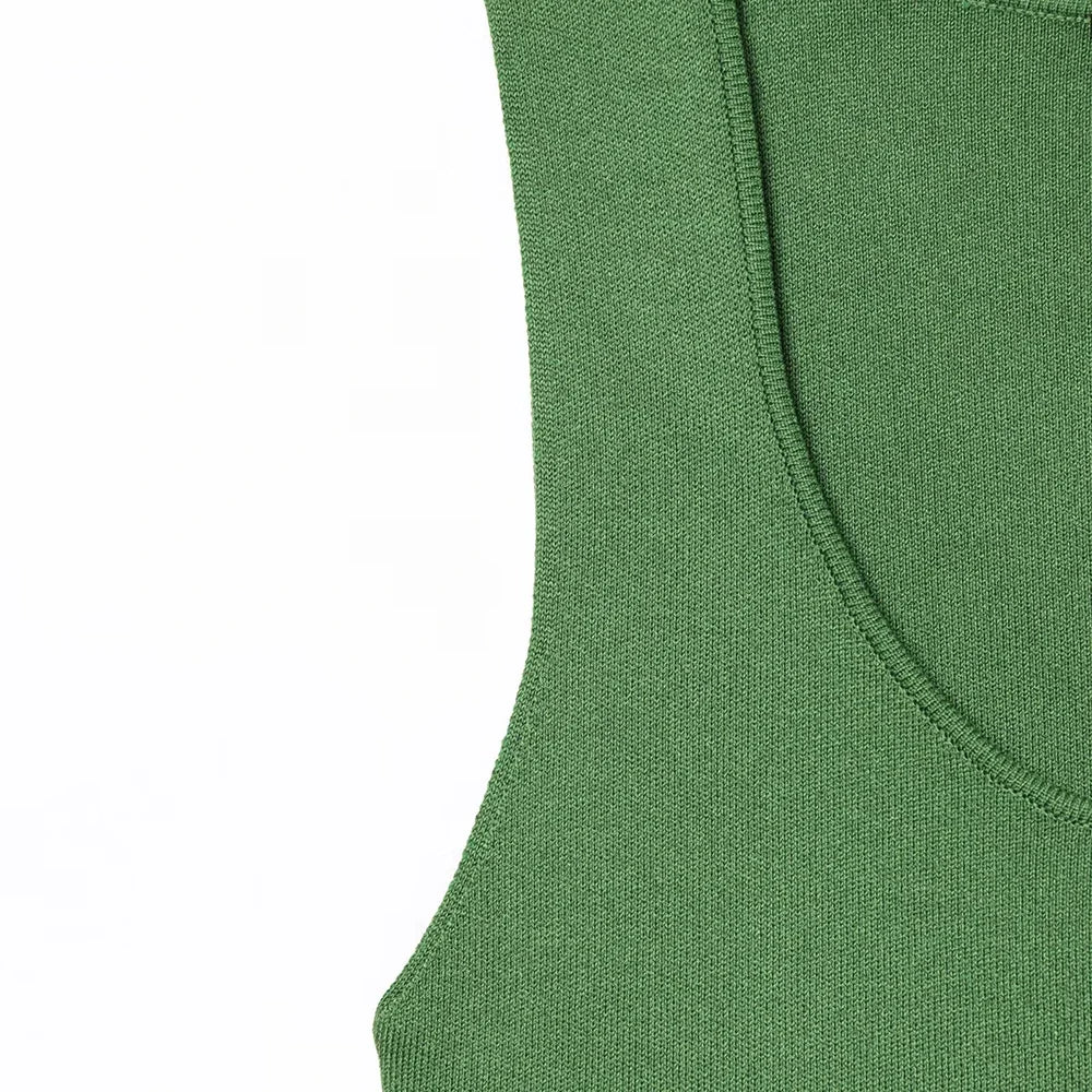 Aiertu  -  Solid Slimming Long Dresses for Women O Neck Sleeveless High Waist Temperament Dress Female Fashion Aiertu