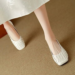 Aiertu  -  Woman Fashion Heeled Sandals Summer Dress Shallow Shoes Weave Retro Women Shoes 2025 New Designer Trend Walking Zapatos De Mujer Aiertu