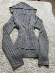 Aiertu  -  American High Street Knitted V Neck Long Sleeve Sweaters Y2k Aesthetic Harajuku All Macth Personality Punk Jumpers New Clothes Aiertu
