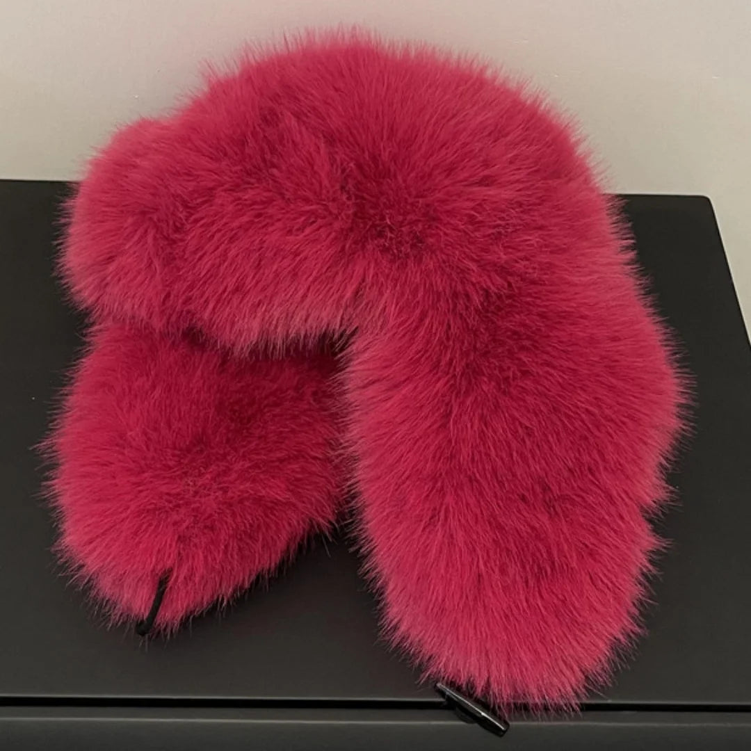 Aiertu  -  Thick Furry Faux Fur Hats For Women Men Winter Outdoor Keep Warm Earflap Ski Hat Girl Corner Buckle Windproof Russian Bomber Cap Aiertu