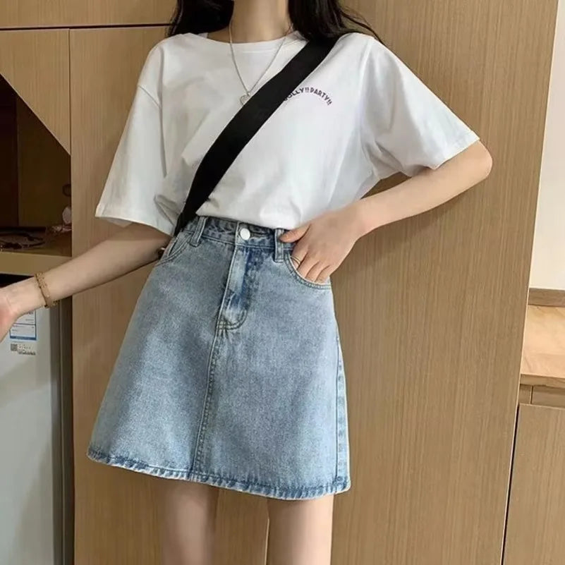 Aiertu Summer Denim Short Skirt for Women High Wiast Sexy Tight Bag Hip Skirts Lady Slim Fit Y2K Female Short Jeans Skirts Aiertu