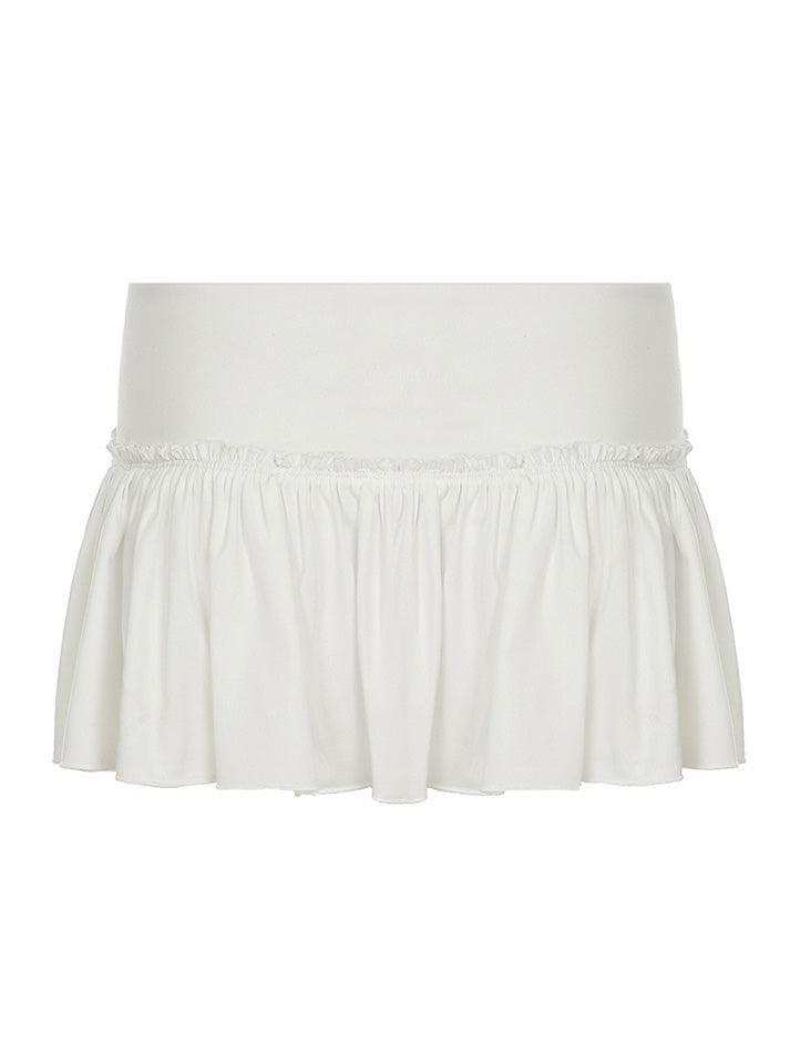 Aiertu  -Fold-over Ruched Tie Mini Skirt aiertu