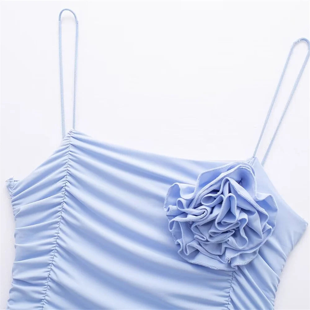 Aiertu  -  European And American Style Summer Women's New Fashionable And Casual Solid Color Sleeveless Slim Fit Pleated Dress Aiertu