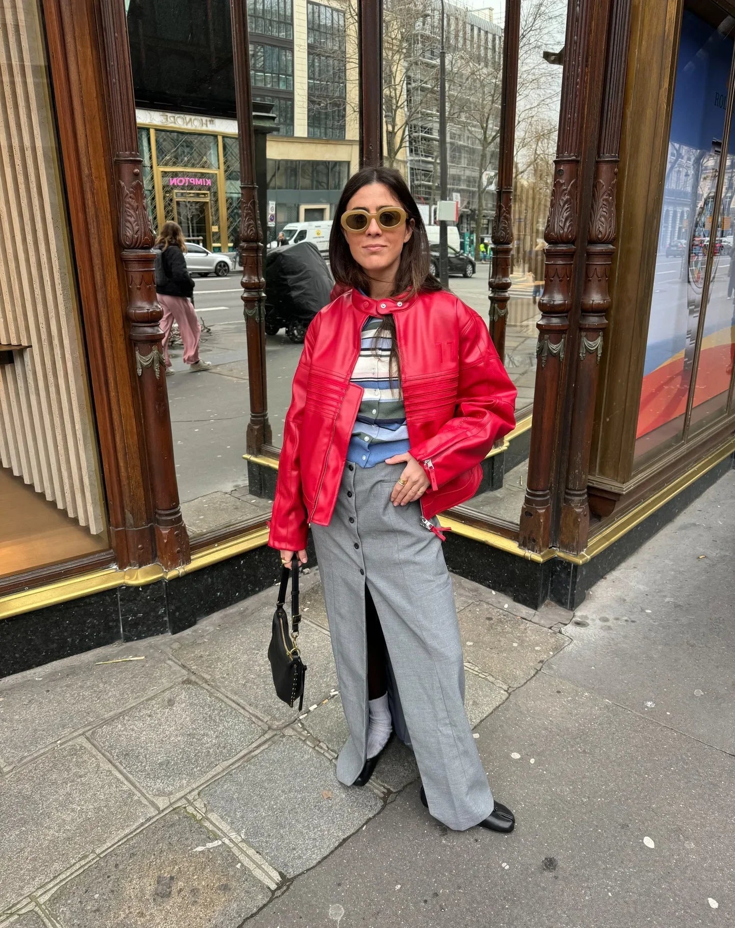 Aiertu  -  Autumn Winter Red Leather Zipper Short Jacket Women's Casual Long Sleeves Loose Coats 2026 New Ladies High Street Outerwear Aiertu