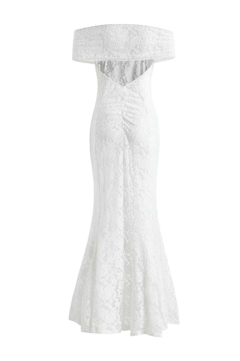 Aiertu  -  Sexy Lace Backless Fishtail Off Shoulder Long Dresses Aiertu