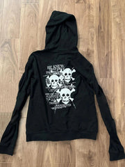 Aiertu  -  Vintage Skull Printing Harajuku Hoodies Preppy Style Casual Zipper Hooded Jacket Y2k Aesthetic Pocket Sweatshirt Women Grunge Aiertu