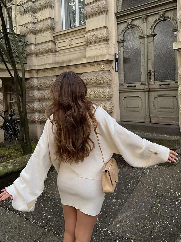 Aiertu  -  Elegant O-neck Knitted Cardigan Women Casual Long Sleeve Single-breasted Loose Sweater Coat 2026 Autumn Lady Office Outerwear Aiertu