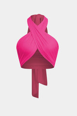 Aiertu  Tie-Back Cross Halter Tank Top Aiertu