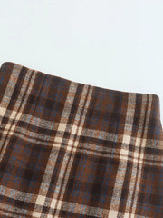 Aiertu  Women Fashion Plaid Back Zipper A-Line Mini Skirt Vintage High Waist Female Chic Lady Skirts Aiertu