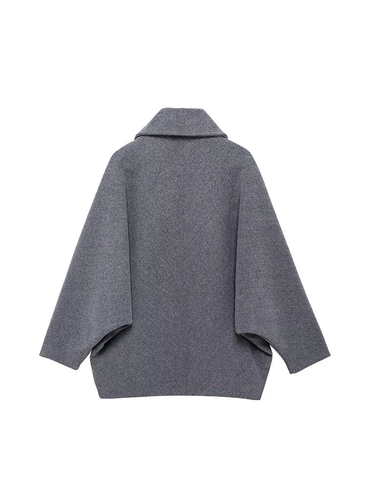 Aiertu  Women Fashion Solid Single Breasted Jackets Coats Vintage Lapel Neck Long Sleeves Female Chic Lady Outfits Aiertu
