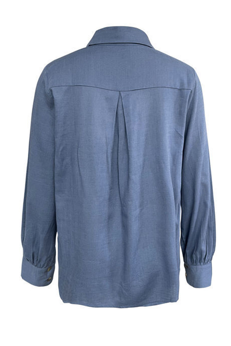 Aiertu  -Casual Hollow Out Turndown Collar Blouses(4 Colors) aiertu