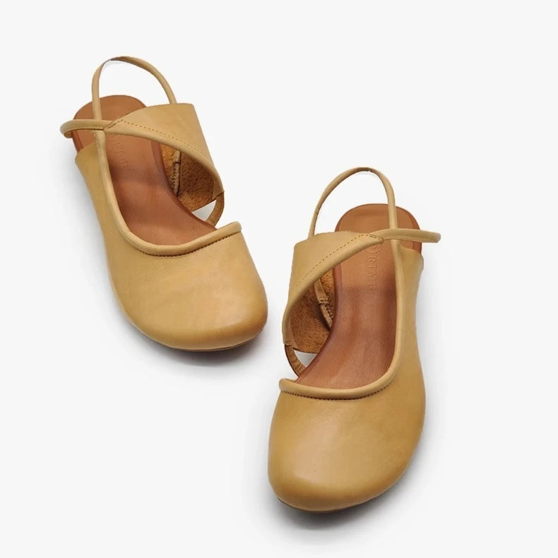 Aiertu  -  Heeled Sandals for Woman High Heels Shoes Slingback Summer Designer Slippers Chunky Pumps Soft Leather Sandalias De Mujer Aiertu